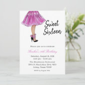 Invitation de fête d'anniversaire de mode Sweet Si (Debout devant)