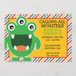 Invitation de fête d'anniversaire de monstre