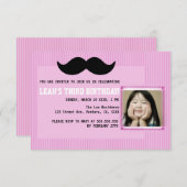 Invitation de fête d'anniversaire de moustache (Devant / Derrière)