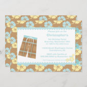 Invitation de fête d'anniversaire de natation de (Devant / Derrière)