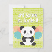 Invitation de fête d'anniversaire de panda (Devant)