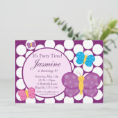 Invitation de fête d'anniversaire de papillon de (Debout devant)