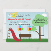 Invitation de fête d'anniversaire de parc (Devant)