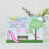 Invitation de fête d'anniversaire de parc (Debout devant)