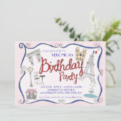 Invitation de fête d'anniversaire de Paris (Debout devant)