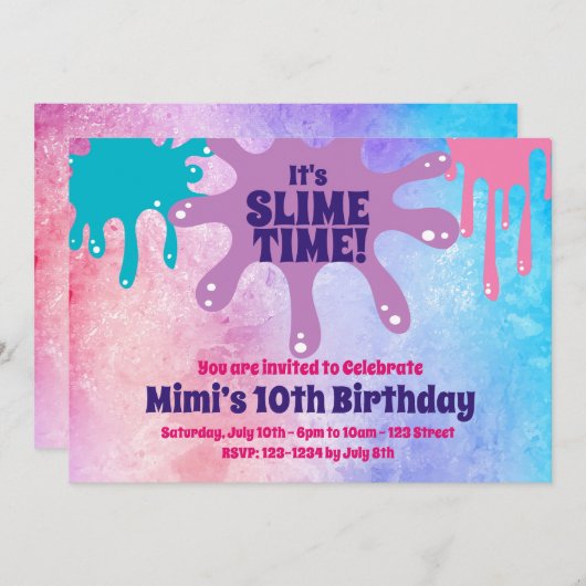 Invitation de fête d'anniversaire de partie de (Devant / Derrière)