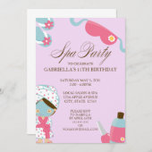 invitation de fête d'anniversaire de partie du spa (Devant / Derrière)