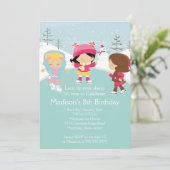 Invitation de fête d'anniversaire de patinage de (Debout devant)