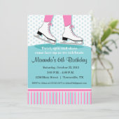 Invitation de fête d'anniversaire de patinage de (Debout devant)