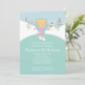 Invitation de fête d'anniversaire de patinage de (Debout devant)