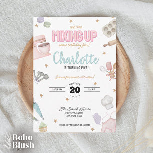 Invitation de fête d'anniversaire de pâtisserie à
