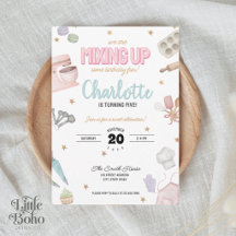 Invitation de fête d'anniversaire de pâtisserie à