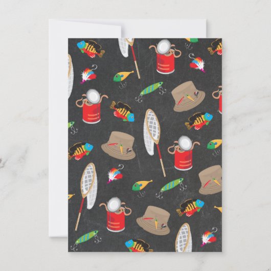 Invitation de fête d'anniversaire de pêche (Dos)