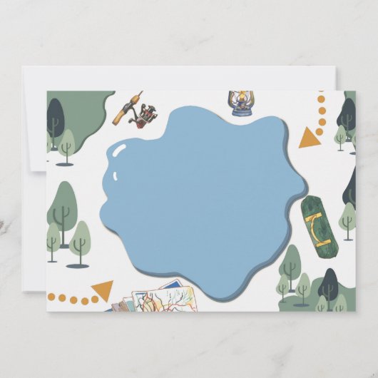 Invitation de fête d'anniversaire de pêche (Dos)