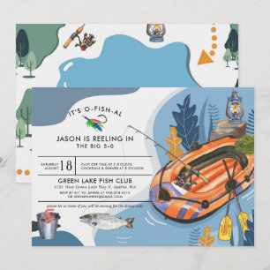 Invitation de fête d'anniversaire de pêche