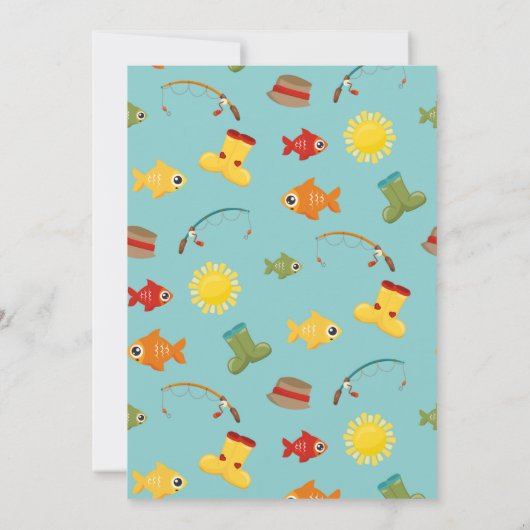 Invitation de fête d'anniversaire de pêche (Dos)