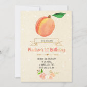 Invitation de fête d'anniversaire de pêche (Devant)