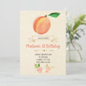 Invitation de fête d'anniversaire de pêche (Debout devant)