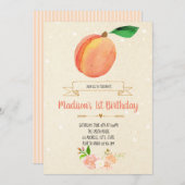 Invitation de fête d'anniversaire de pêche (Devant / Derrière)