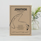 Invitation de fête d'anniversaire de pêche (Debout devant)