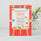 Invitation de fête d'anniversaire de peinture (Debout devant)