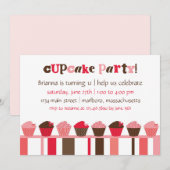 Invitation de fête d'anniversaire de petit gâteau (Devant / Derrière)