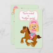 Invitation de fête d'anniversaire de petite fille (Devant / Derrière)