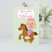 Invitation de fête d'anniversaire de petite fille (Debout devant)