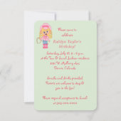 Invitation de fête d'anniversaire de petite fille (Dos)