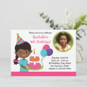 Invitation de fête d'anniversaire de petite fille (Debout devant)