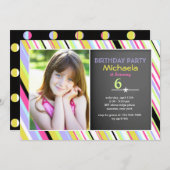 Invitation de fête d'anniversaire de photo de (Devant / Derrière)
