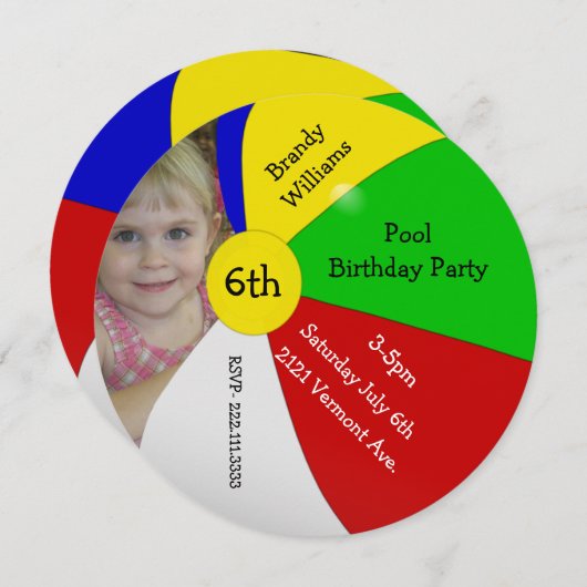 Invitation de fête d'anniversaire de photo de (Devant / Derrière)