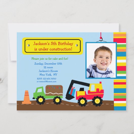 Invitation de fête d'anniversaire de photo de (Devant)