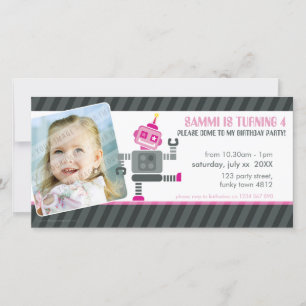 INVITATION DE FÊTE D'ANNIVERSAIRE DE PHOTO : : rob