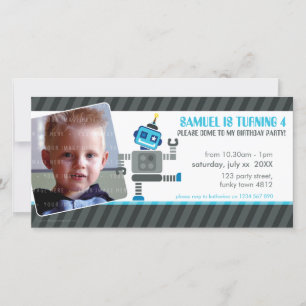 INVITATION DE FÊTE D'ANNIVERSAIRE DE PHOTO : : rob