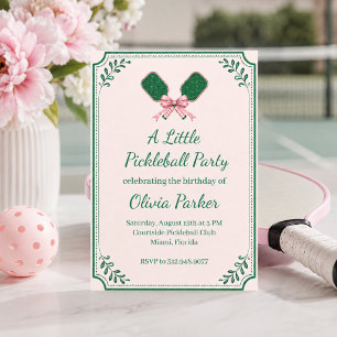 Invitation de fête d'anniversaire de pickleball ré