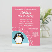 Invitation de fête d'anniversaire de pingouin (Debout devant)