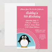 Invitation de fête d'anniversaire de pingouin (Devant / Derrière)
