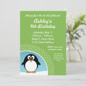 Invitation de fête d'anniversaire de pingouin (Debout devant)