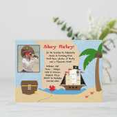 Invitation de fête d'anniversaire de pirate (Debout devant)