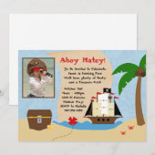 Invitation de fête d'anniversaire de pirate (Devant / Derrière)