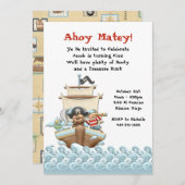 Invitation de fête d'anniversaire de pirate (Devant / Derrière)