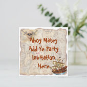 Invitation de fête d'anniversaire de pirate (Debout devant)