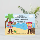 Invitation de fête d'anniversaire de pirate de (Debout devant)