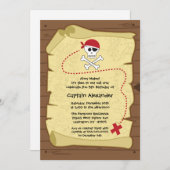 Invitation de fête d'anniversaire de pirate de (Devant / Derrière)