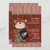 Invitation de fête d'anniversaire de pirate de (Devant / Derrière)