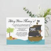 Invitation de fête d'anniversaire de pirate pour g (Debout devant)