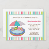 invitation de fête d'anniversaire de piscine de (Devant / Derrière)