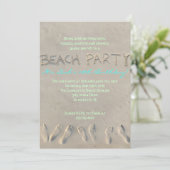 Invitation de fête d'anniversaire de PLAGE (Debout devant)