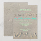 Invitation de fête d'anniversaire de PLAGE (Devant / Derrière)